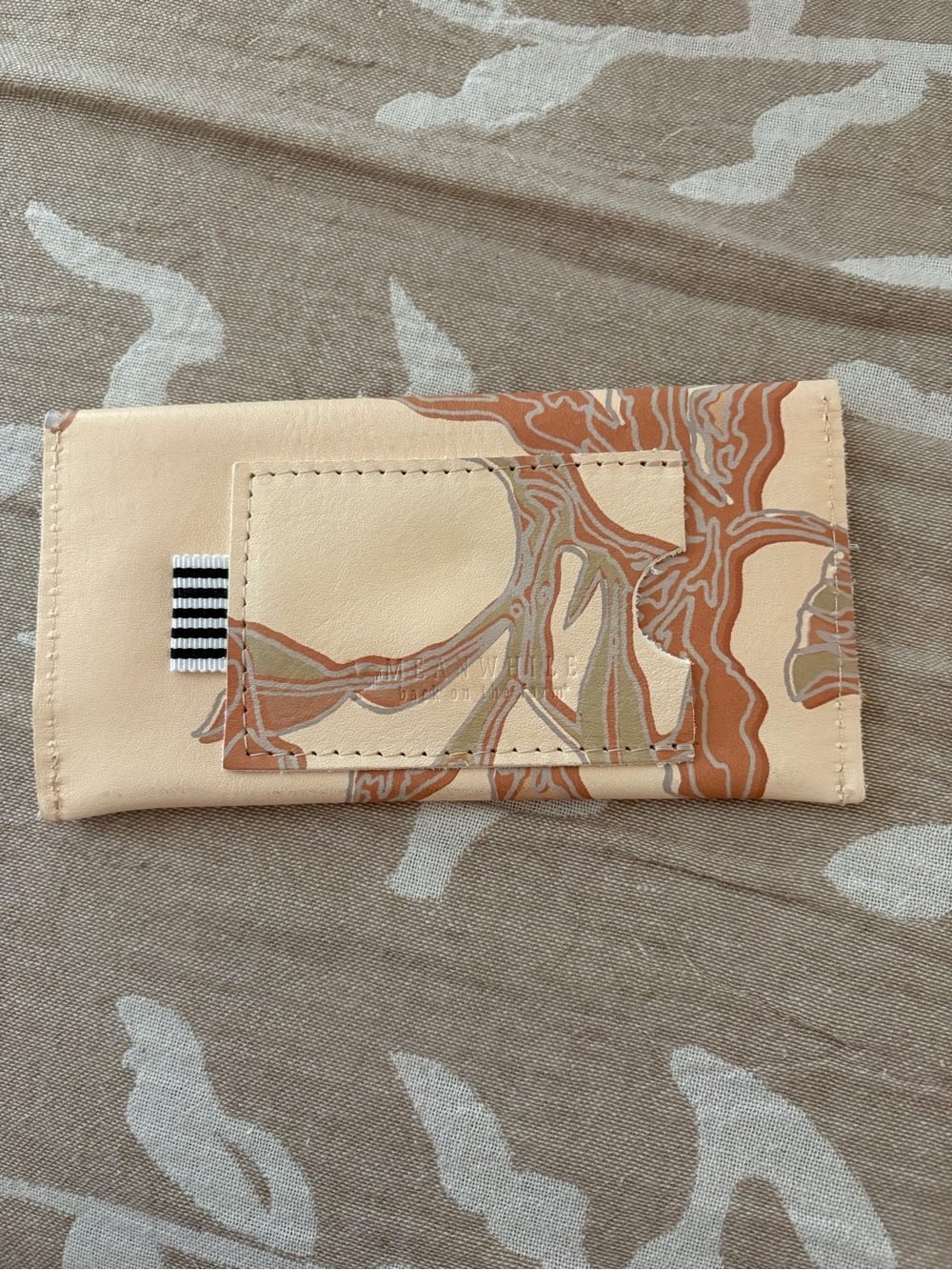 Neutral Floral Leather Envelope Wallet - Women Bags - Picture 2 of 5